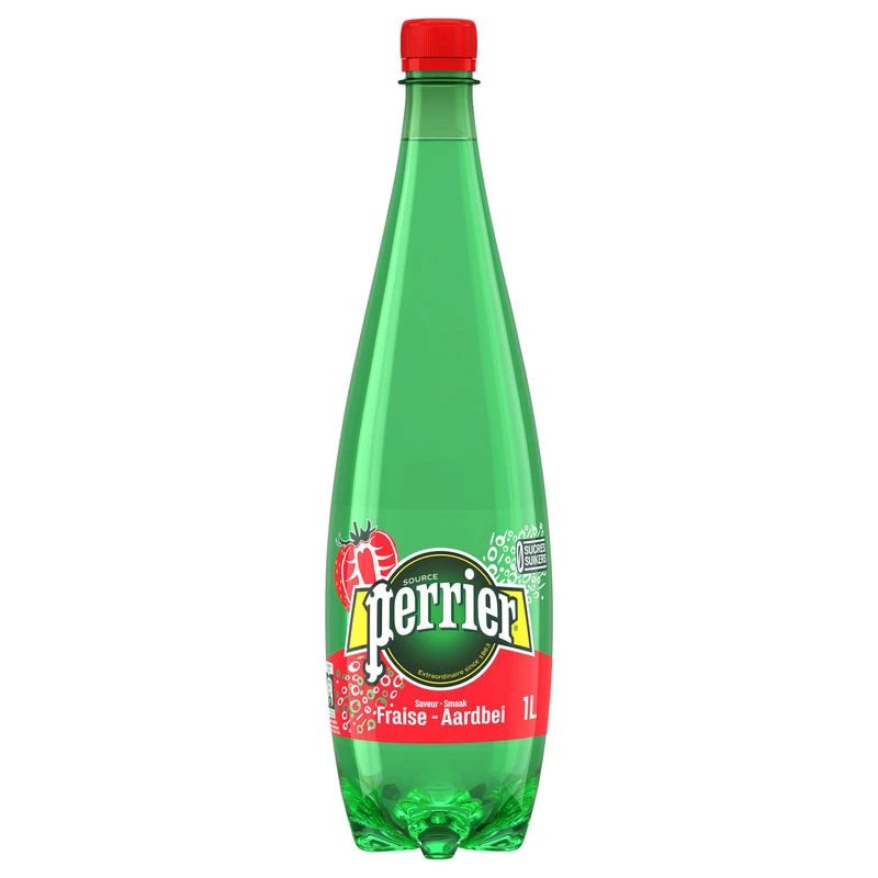 Strawberry sparkling mineral water 1L - PERRIER