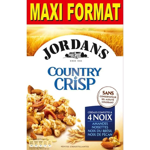 Céréales Country Crisp 4 Noix, 850g - JORDANS