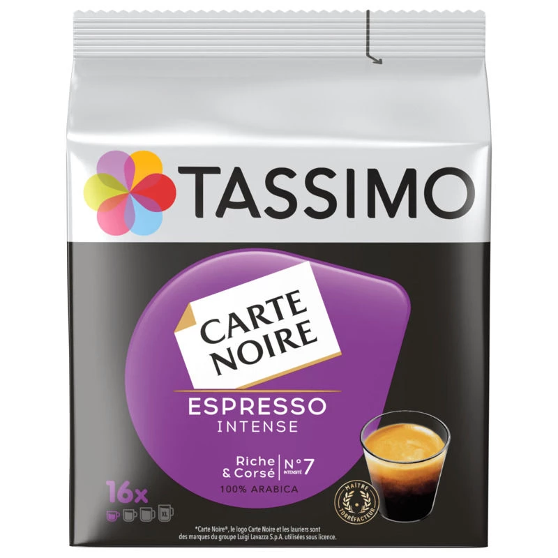 Café Espresso Intense n°7; x16 capsules 118g - TASSIMO