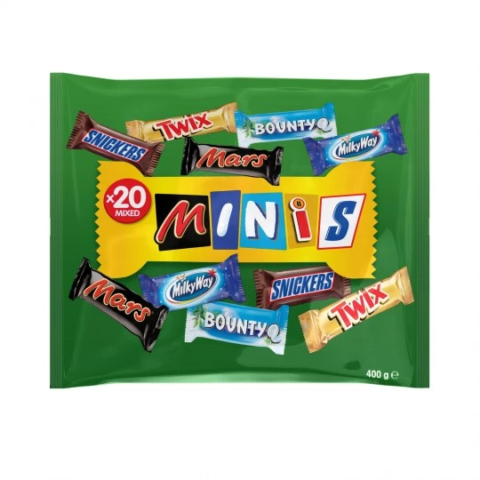 Barres chocolatées minis mix ,bounty, milky way 400g - MARS