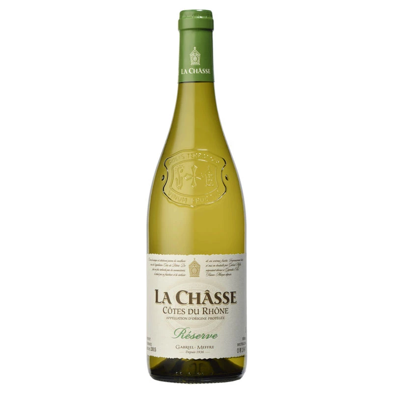 Vin Blanc Côtes du Rhône, 13°, 75cl - LA CHASSE