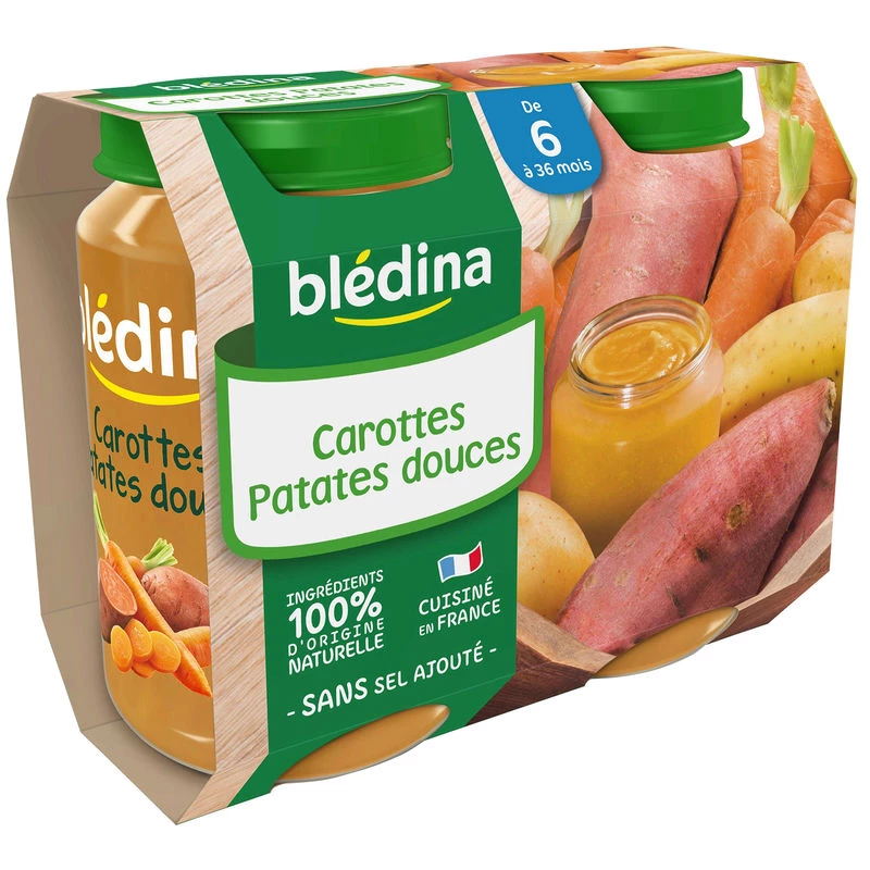 Pots carottes/patates douces dès 6mois 2x200g - BLEDINA