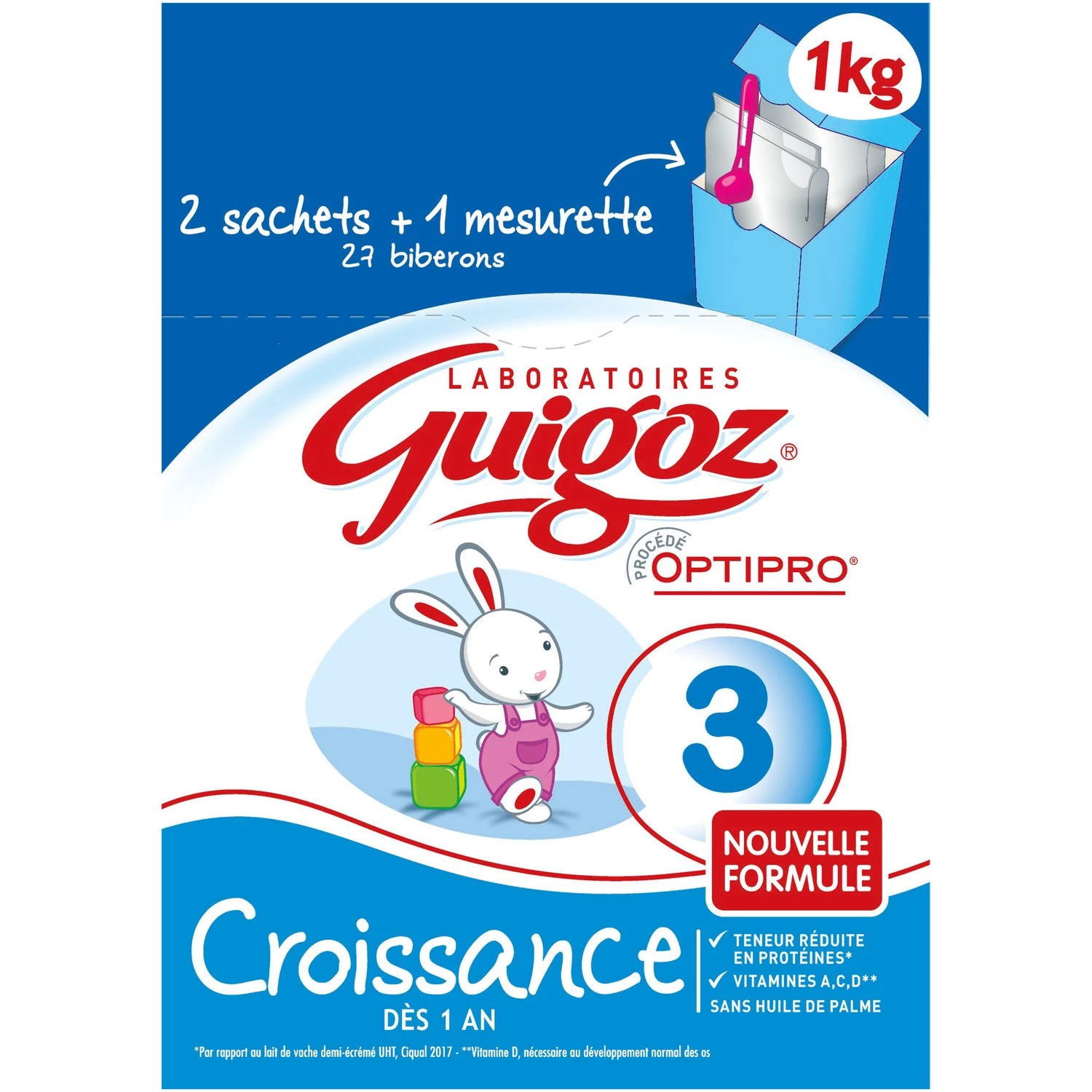 GUIGOZ Croissance Lait en poudre 3ème âge - 4x1L - De 10 mois à 3 ans -  Achat / Vente lait de croissance GUIGOZ Croissance Lait en poudre 3ème âge  - 4x1L 