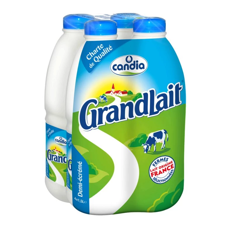 Semi-skimmed milk 4x1.5l - CANDIA