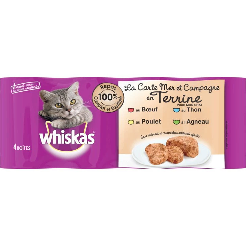 Boxes for adult cats with meat and fish 4x400g - WHISKAS