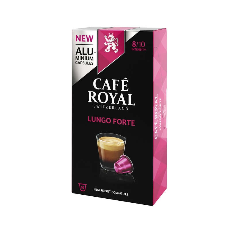 Café capsules Lungo Forte x10 - CAFE ROYAL