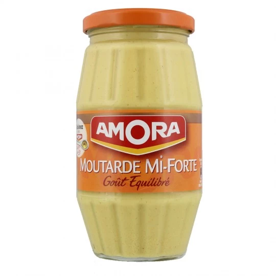 moutarde mi-forte goût équilibré 415g - AMORA