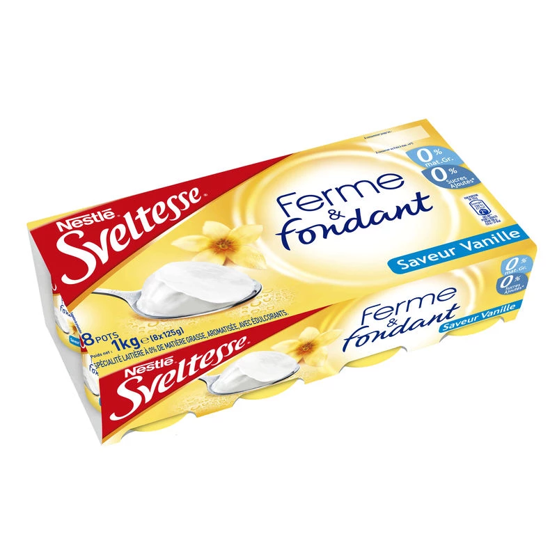 Yaourt saveur vanille 0% sans sucres ajoutés 8x125g - SVELTESSE
