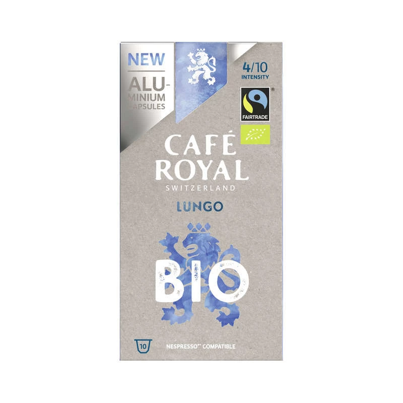 Capsules de café lungo Bio 10 capsules 50g - CAFE ROYAL