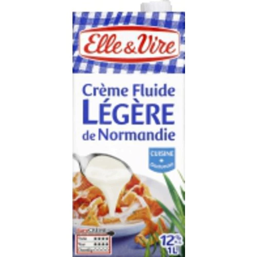 Crème fluide légère de Normandie 12% 1l - ELLE & VIRE