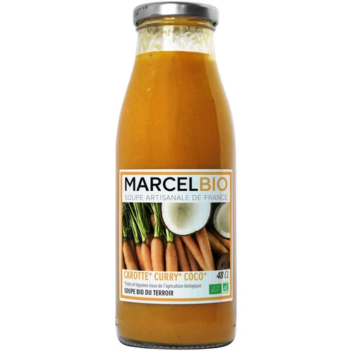 Soupe carotte curry coco Bio, 48cl -  MARCEL BIO