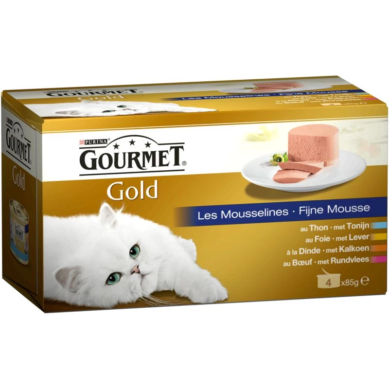 Pâtée pour chats Gold les Mousselines Gourmet 4x85g   - PURINA