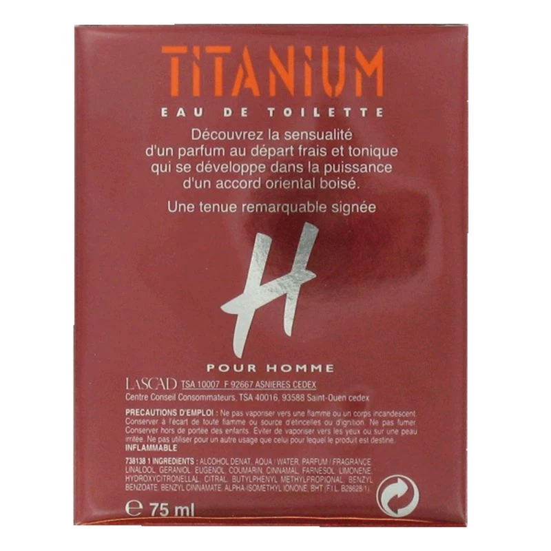 Nước hoa H dành cho nam eau de toilette 75ml - TITANIUM