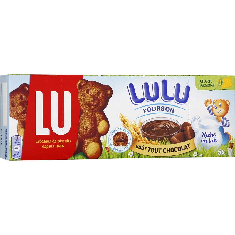 Lulu urso todo sabor chocolate x5 150g - LU