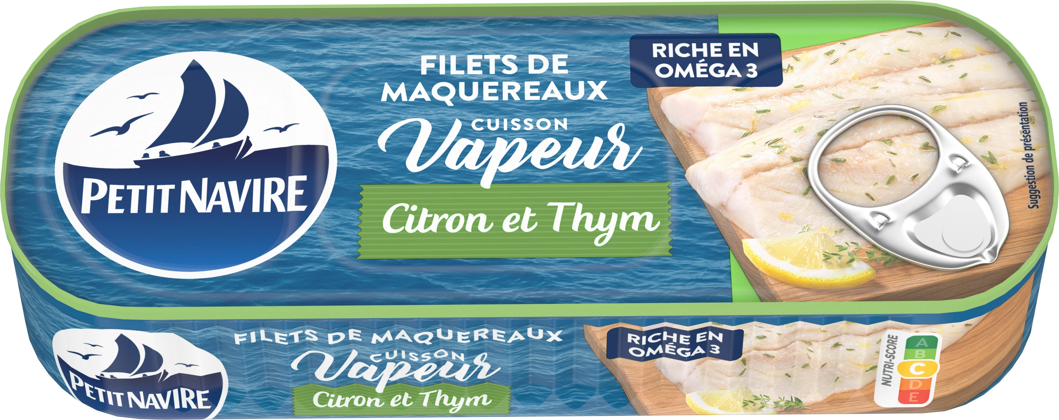 Mackerel Fillets Thyme/Lemon Juice, 110g - PETIT NAVIRE