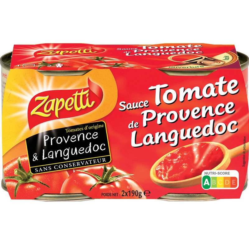 Molho de Tomate Cozido; 2x190g - ZAPETTI