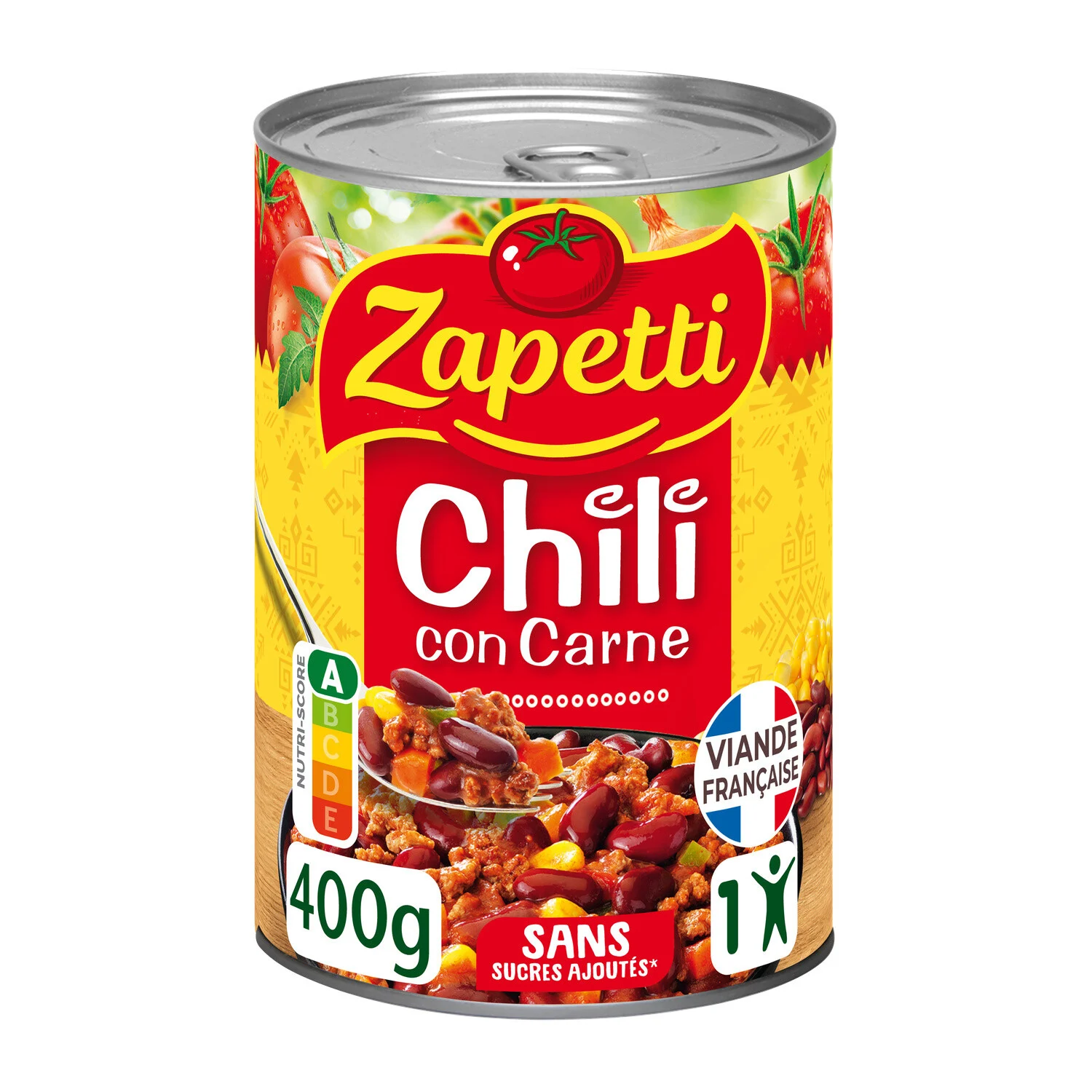 Plat Cuisiné Chili Con Carne Bœuf 400g - Zapetti