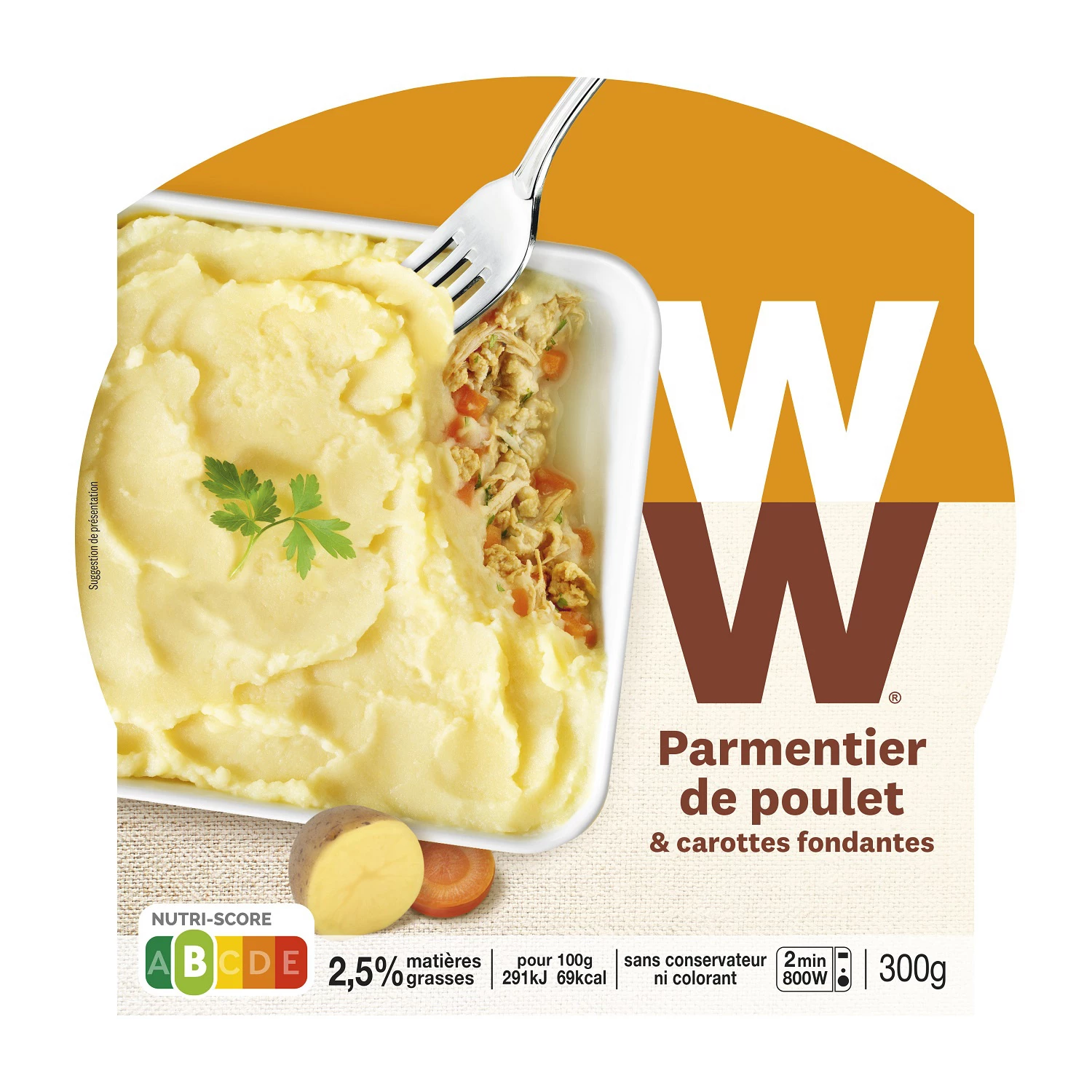 PARMENTIER Cooked Dish Chicken/Carrots - WEIGHT WATCHERS