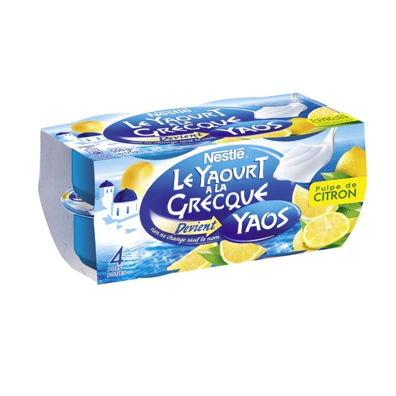 Iogurte grego sabor limão 4x125g - YAOS