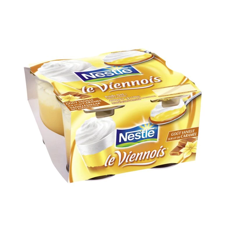 Vanilla Liégeois op een bedje van Weense karamel 4x100g - NESTLÉ