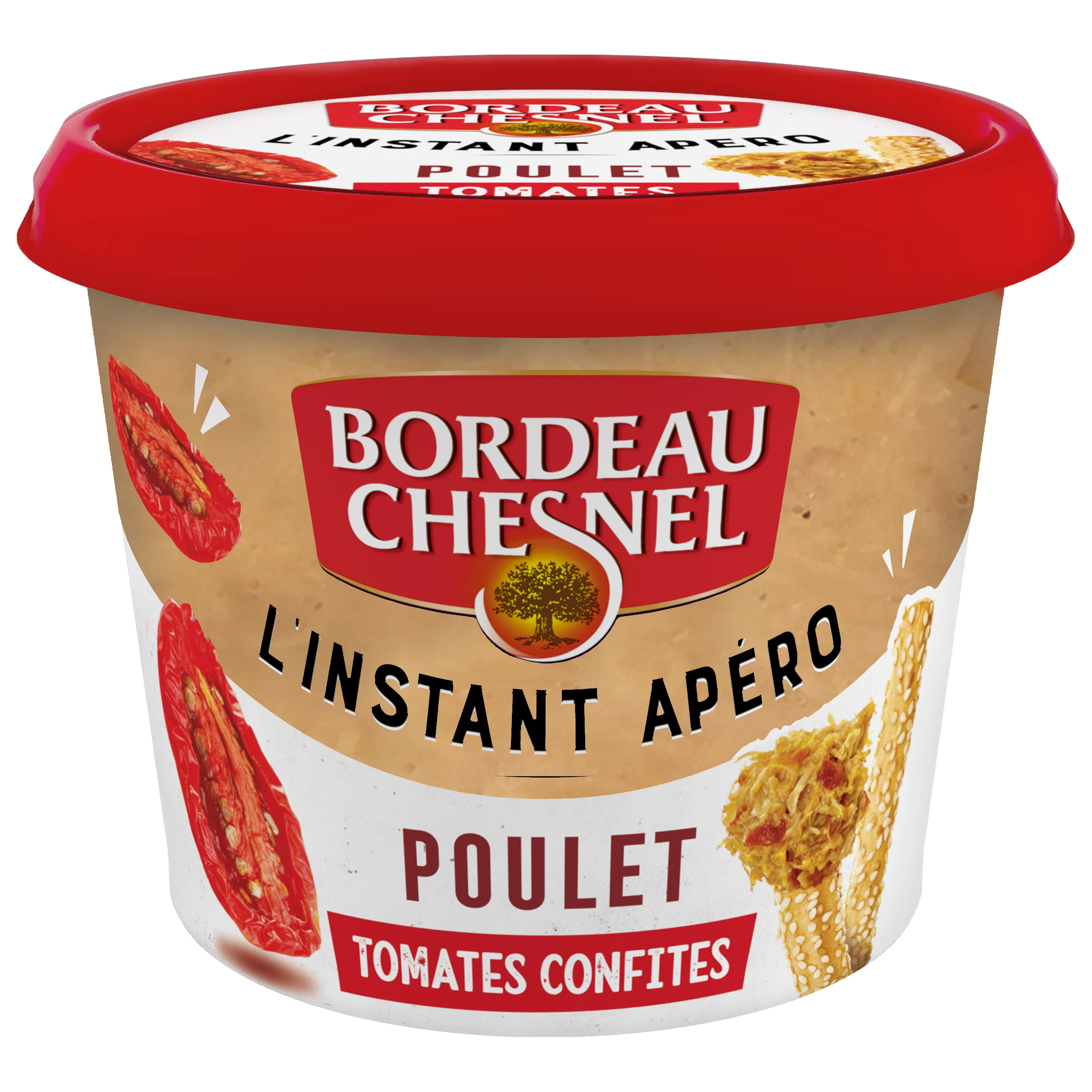 Rillettes de Poulet aux Tomates Confites, 120g - L'INSTANT APERO DE BORDEAU CHESNEL