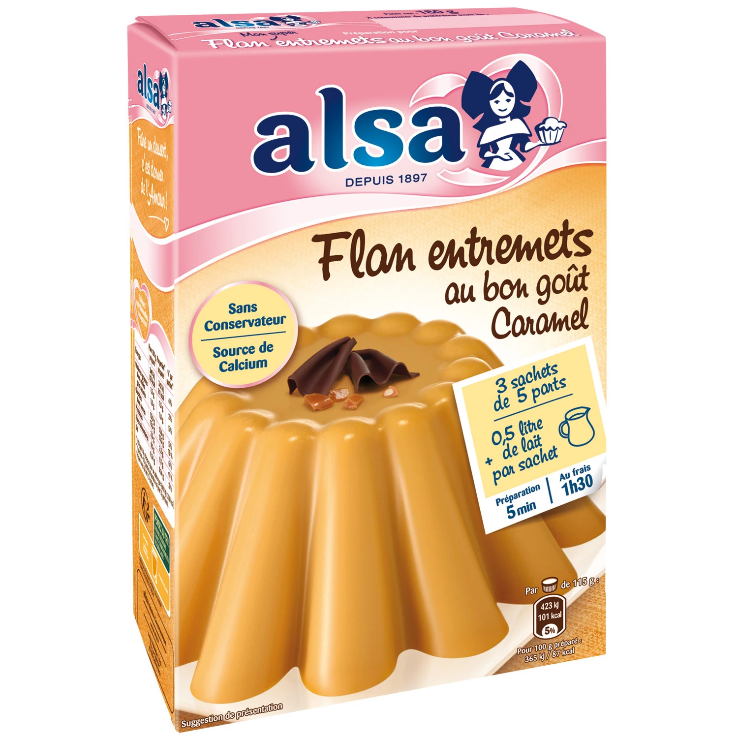थोक विक्रेता फ़्लान तैयारी अच्छे कारमेल स्वाद वाली मिठाइयाँ 180 ग्राम - ALSA