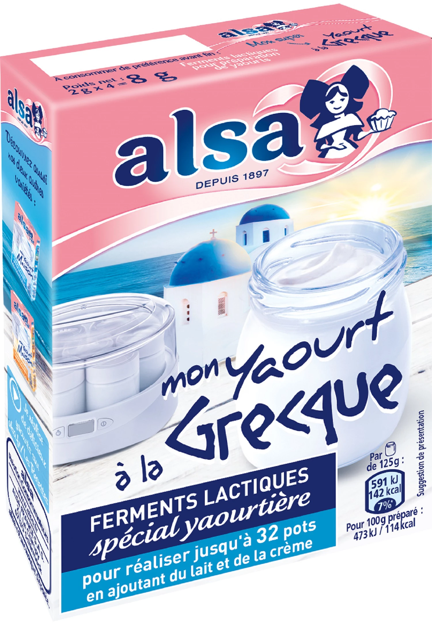 Ferments lactiques pour yaourtière Mon Yaourt Maison ALSA, 8g - Super U,  Hyper U, U Express 