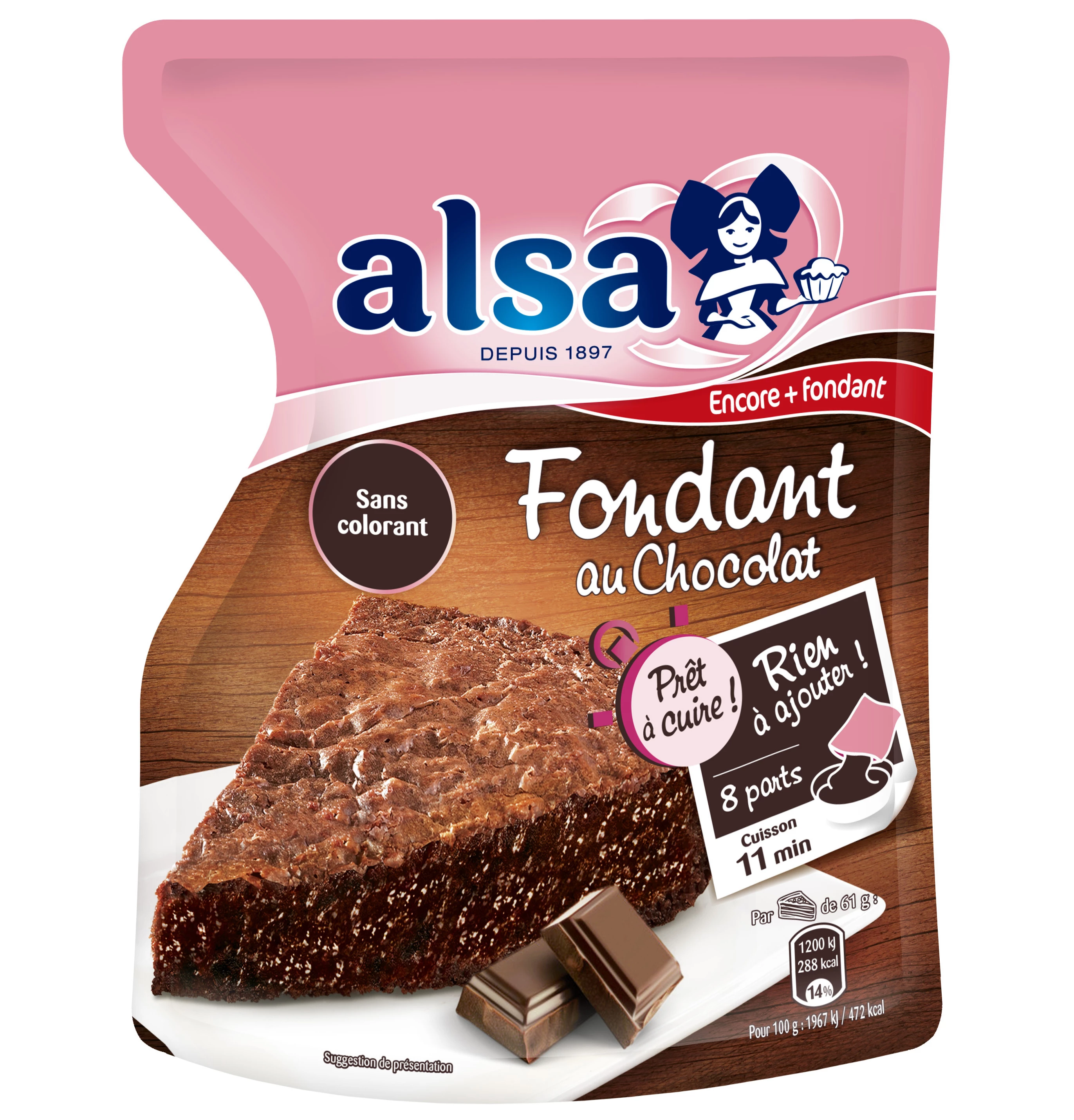 Chocolate Fondant Cooking Preparation Doypack 500g - ALSA