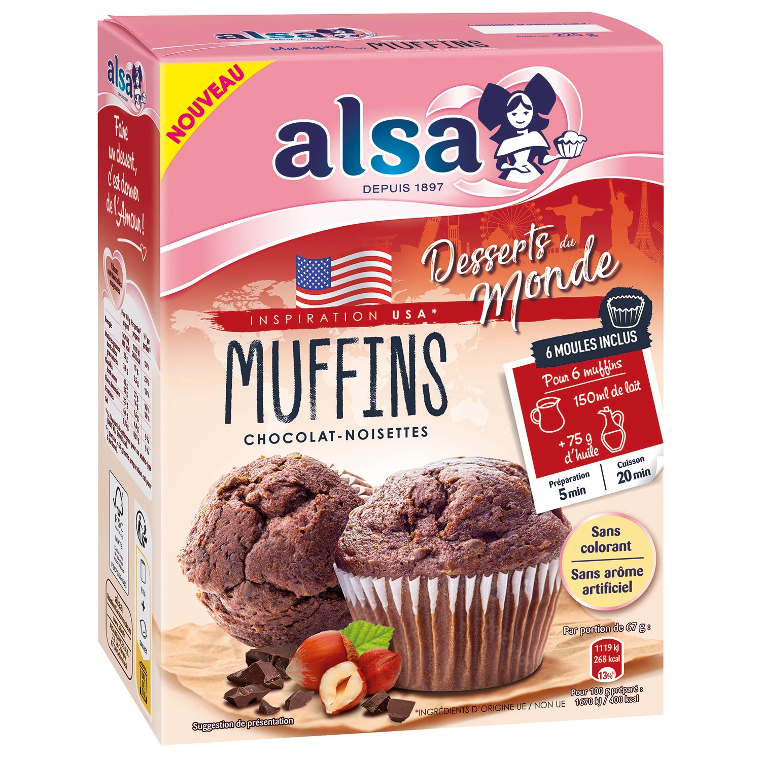 Alsa Muffins Choco Noisette 22