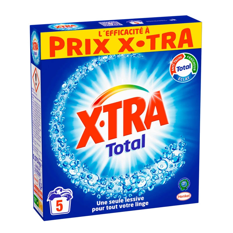 Lessive en poudre Total x5 lavages - X-TRA