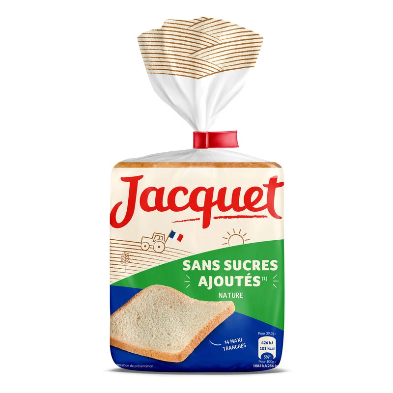マキシスライス食パン 砂糖無添加 プレーン 550g - JACQUET