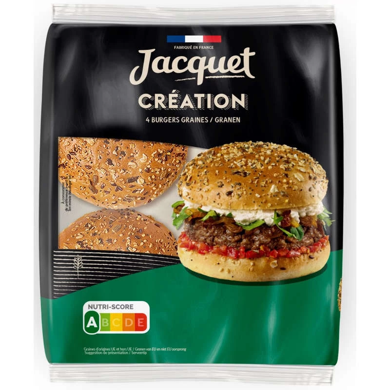 シードクリエイション ハンバーガーパン ​​4個 260g - JACQUET