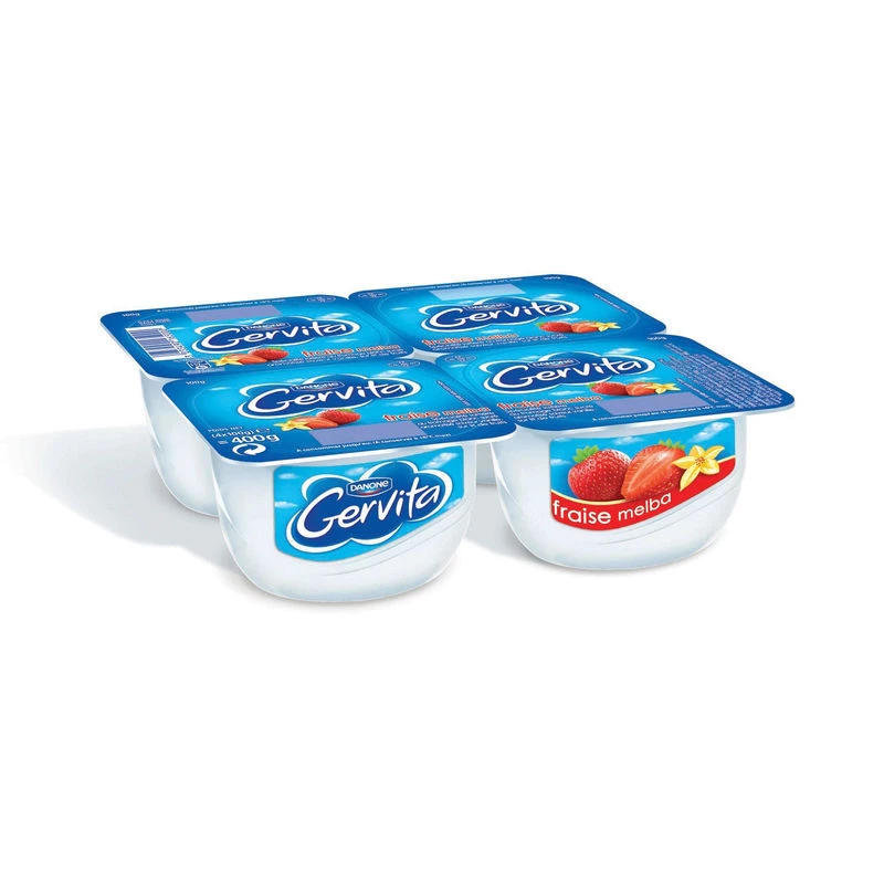 Йогурт Gervita Strawberry Melba 4x100g - DANONE