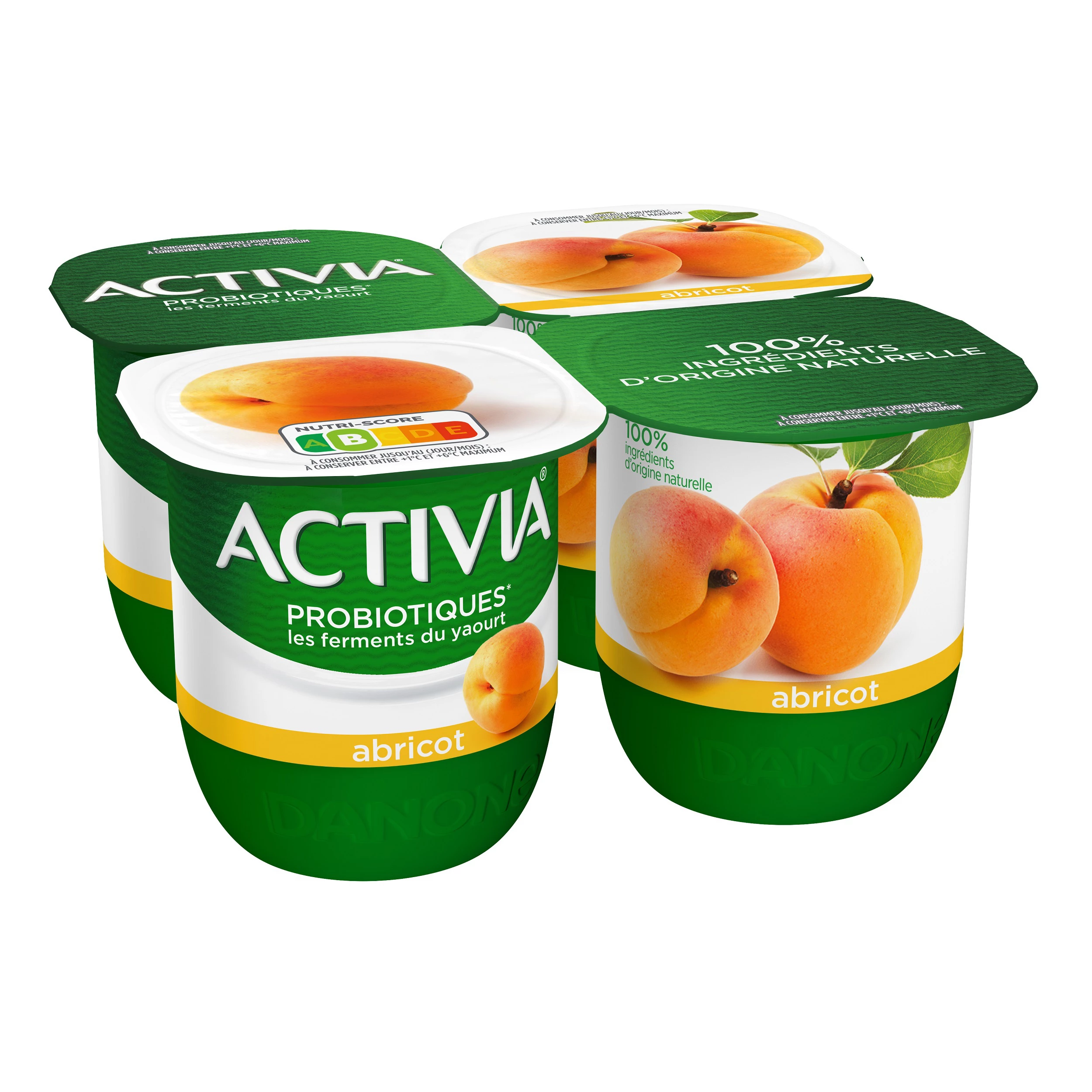 Activia Fruits Abricot 4x125g