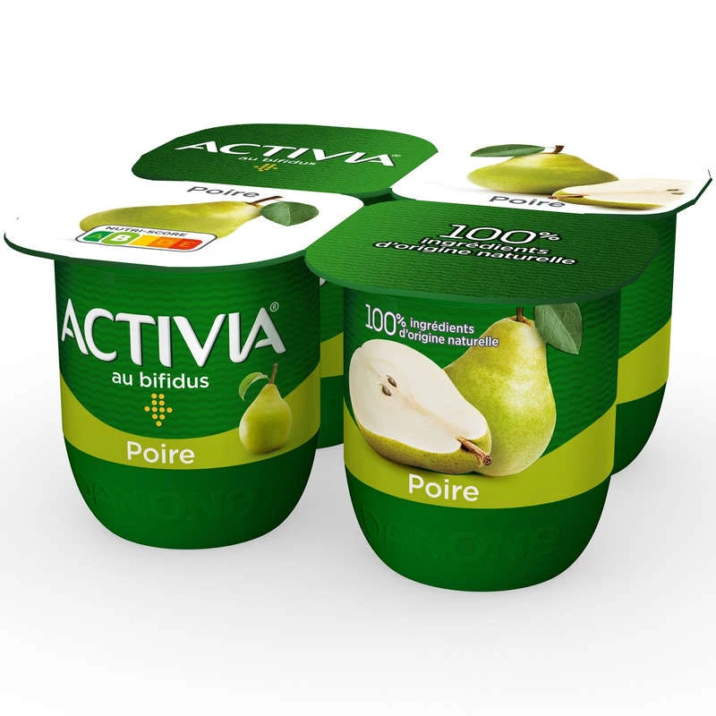 4 yogures de fruta bífidus de pera - ACTIVIA