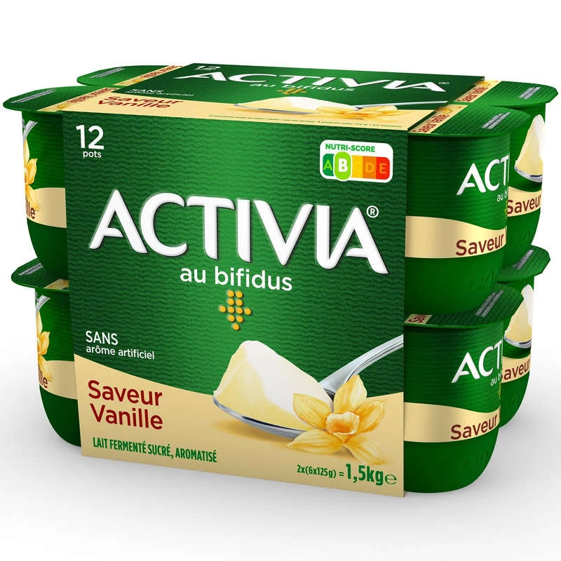 12 Yaurt vanille bifidus - ACTIVIA