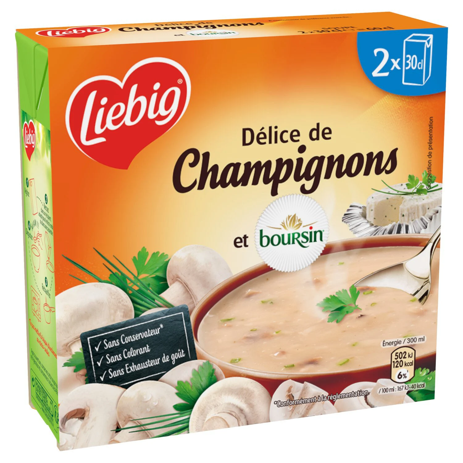 Soupe Délice de Champignons et Boursin 2x30cl - LIEBIG