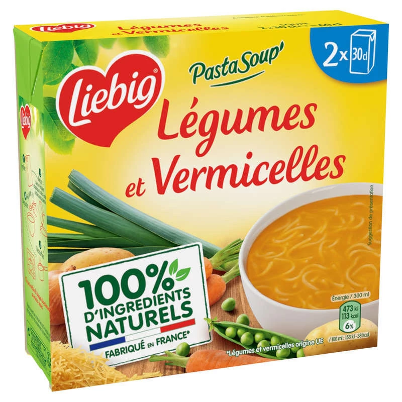 Soupe Légumes et Vermicelles, 2x30cl -LIEBIG