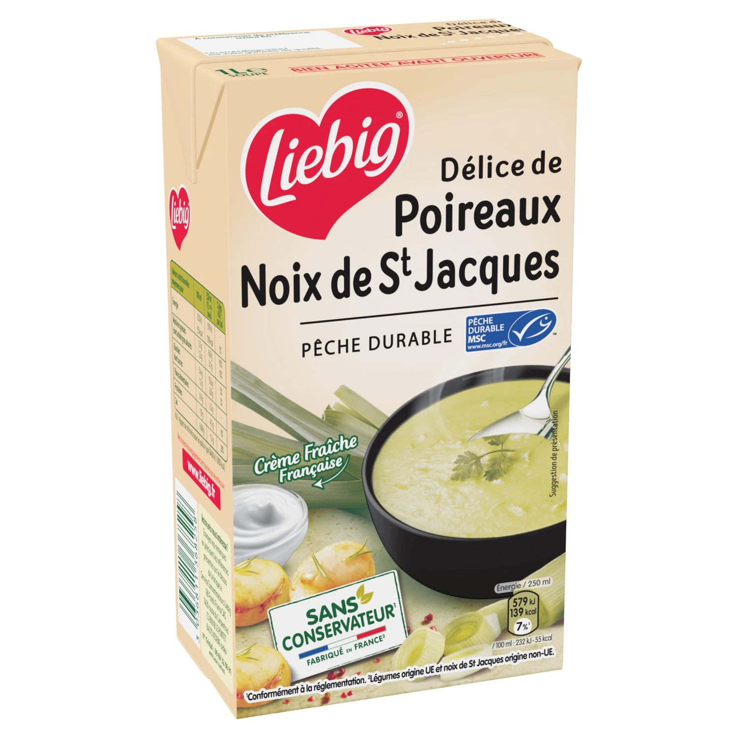 Soupe Délice de poireaux Noix de St Jacques, 1l -LIEBIG