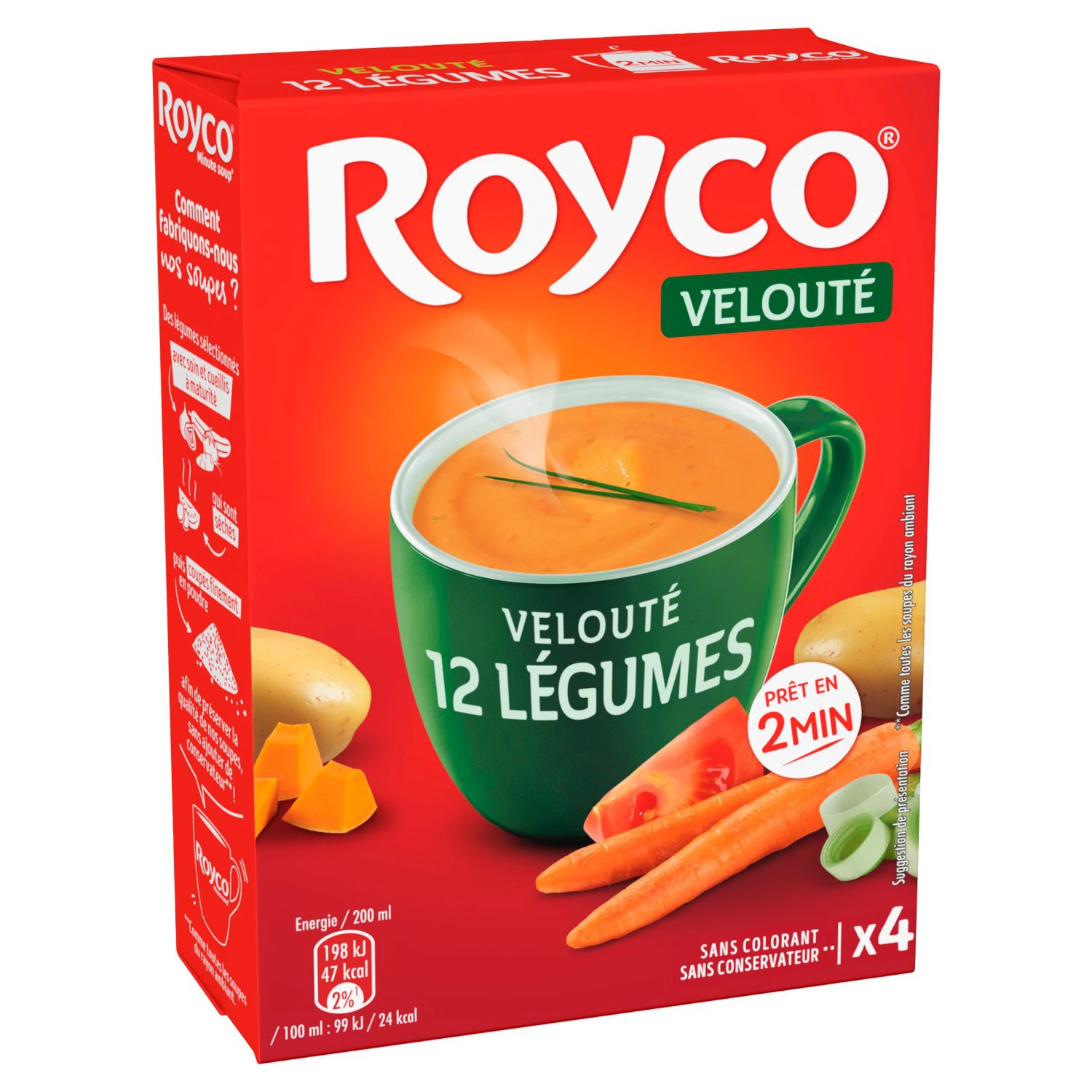 Velvety Dehydrated Soup 12 Vegetables, 4X800mL - ROYCO