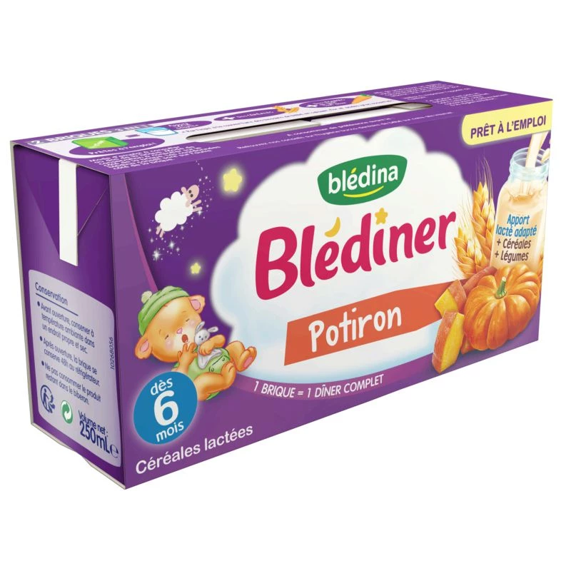 Blédiner potiron 6+ mois 2x250ml - BLEDINA