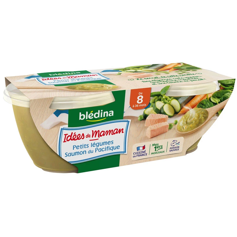 Vegetable/salmon pots from 8 months 2x200g - BLEDINA