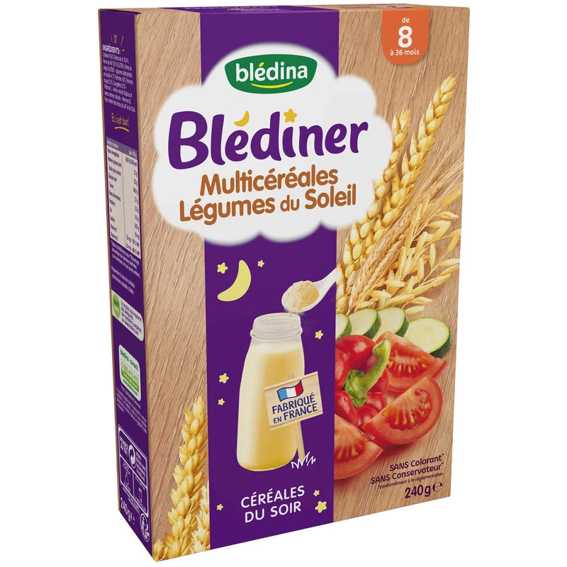 Blédiner multicereais e vegetais a partir dos 8 meses 240g -BLEDINA