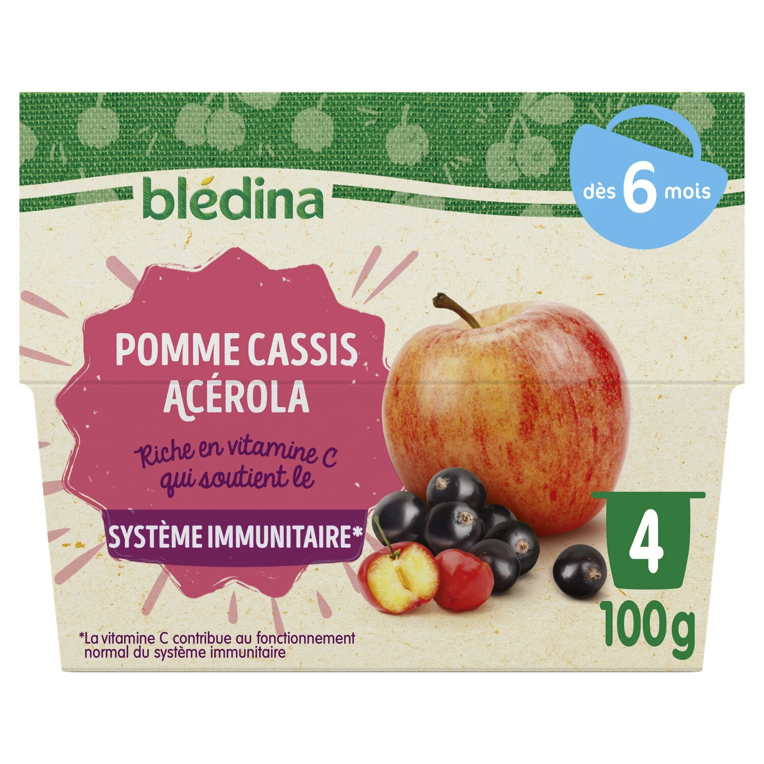Pommes Cassis Acerola 4x100g