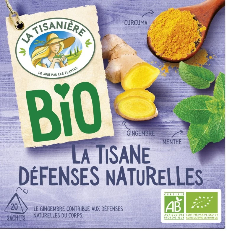 Tisane Bio défenses naturelles, boite de 20 sachets, LA TISANIERE
