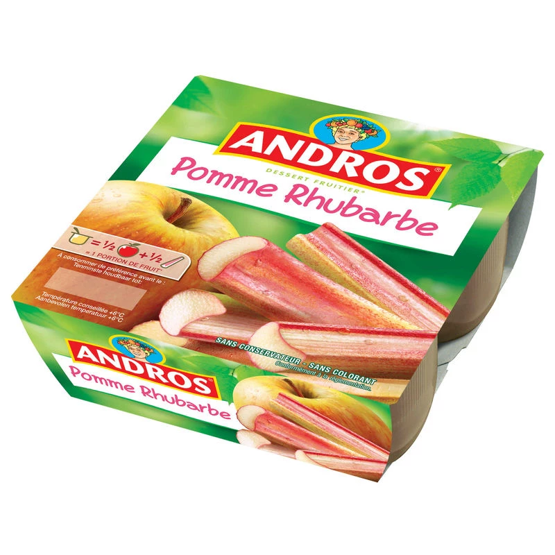 Rhubarb apple compote 4x100g - ANDROS