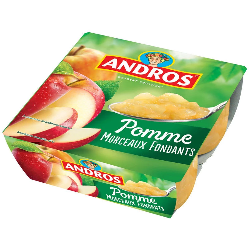 Compote apple pieces 4x100g - ANDROS