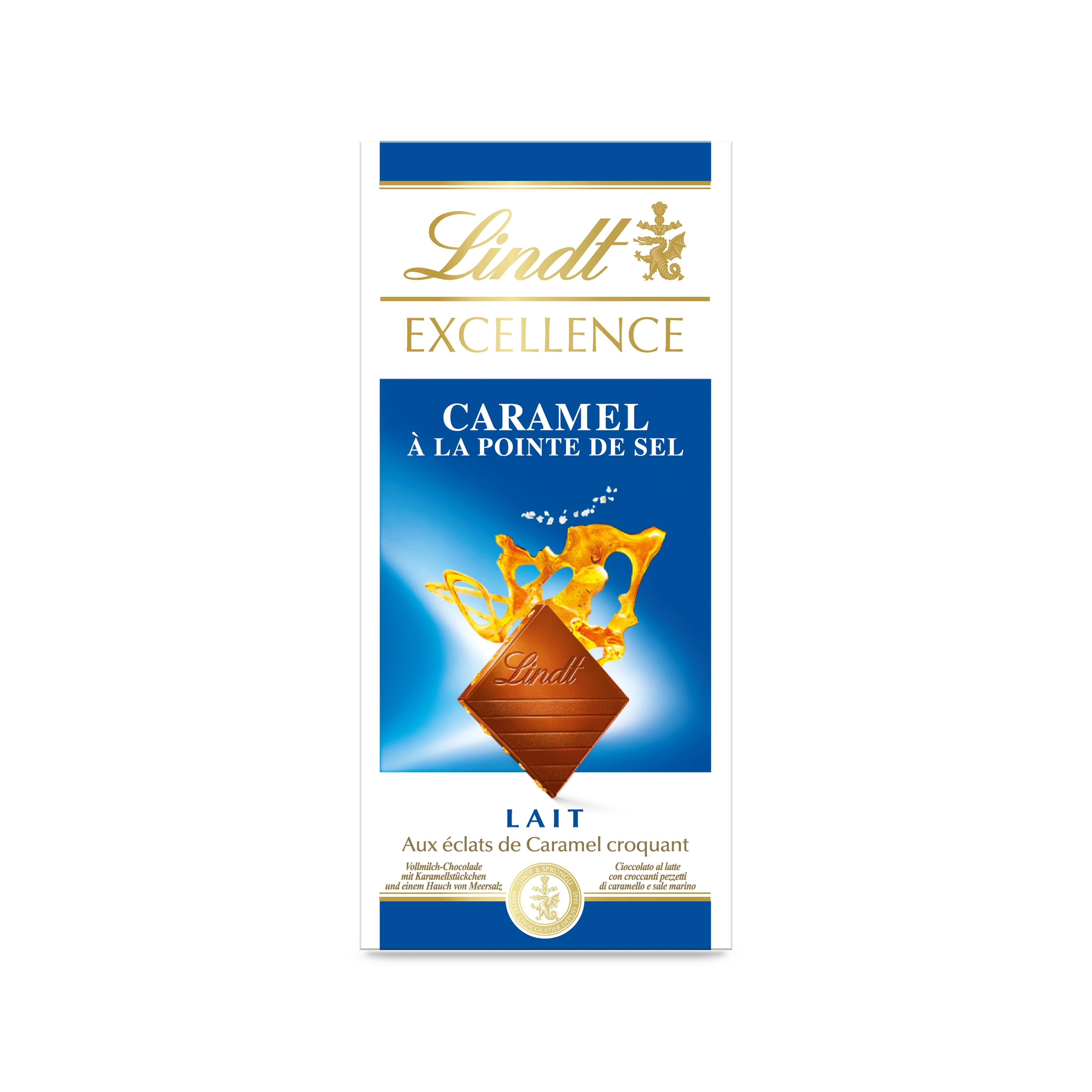 Excellence Crunchy Milk Caramel with Salt Point Tablet 100 G - LINDT