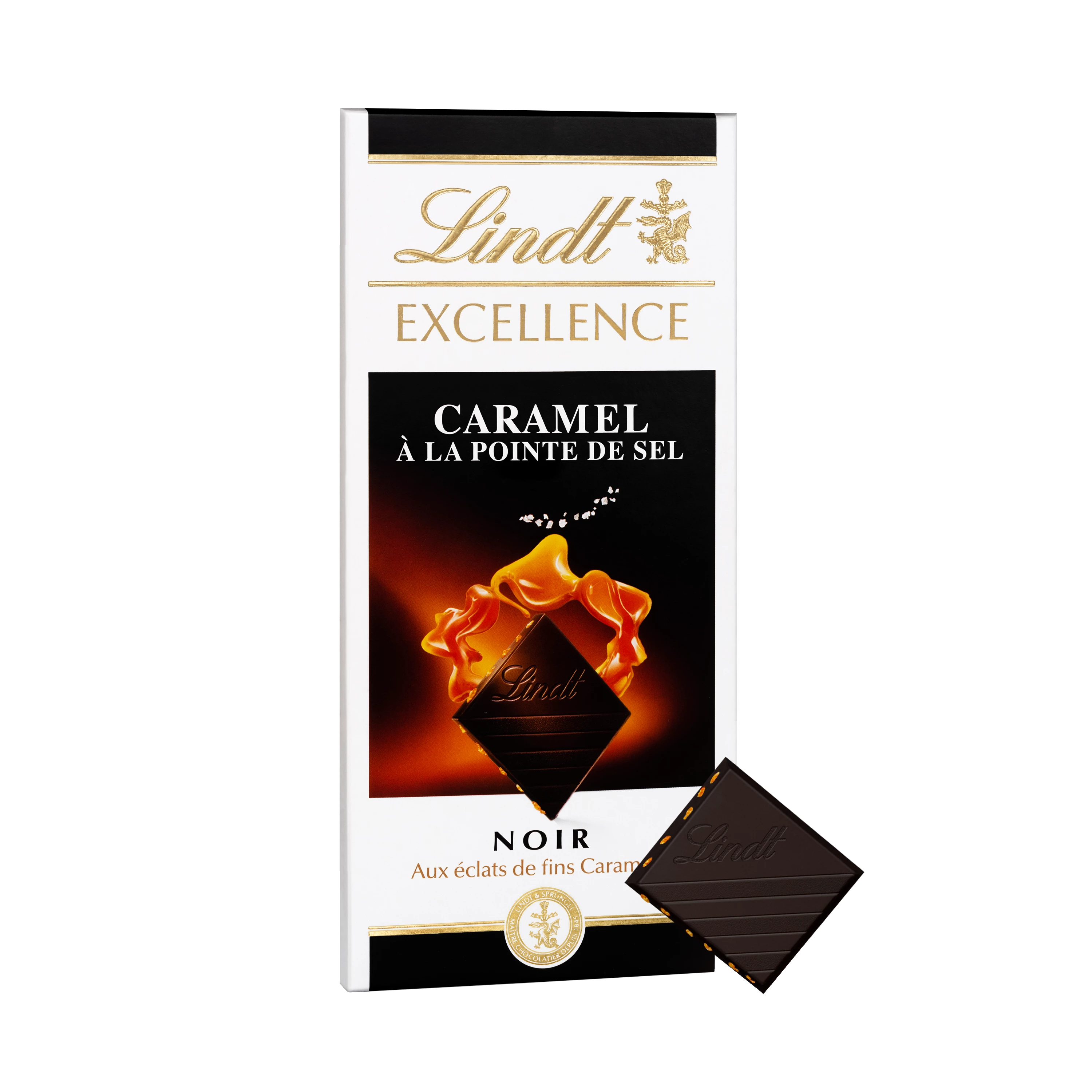 Caramel đen Excellence với Fleur De Sel Point Tablet 100 G - LINDT