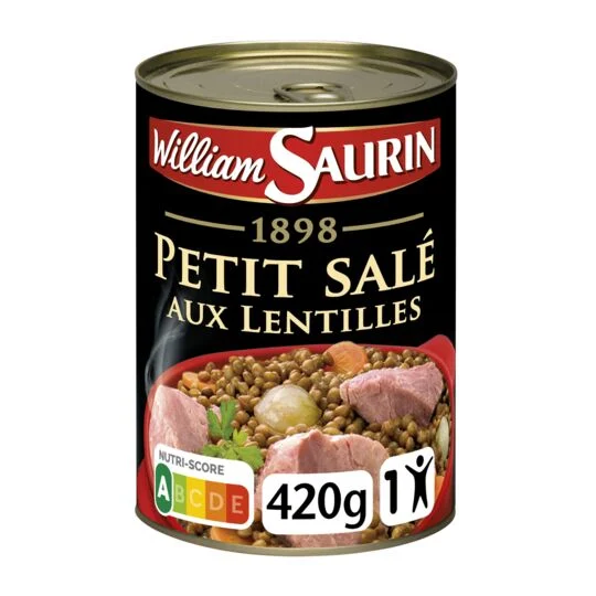 Plat Cuisiné Petit Salé Aux Lentilles 420g - William Saurin